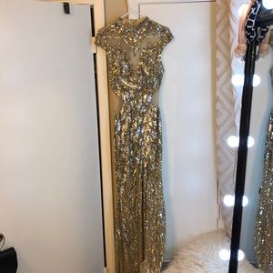 Glam Gold and silver prom dress